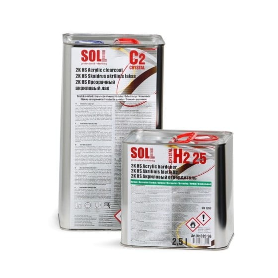 SOLL C2 HS Acrylic clearcoat 2:1 with hardener H2 25 7.5ltr